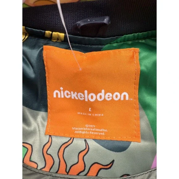 Nickelodeon Rugrats Jacket‎ Mens Large Camo Cartoon Bomber Quilted 90s Style New